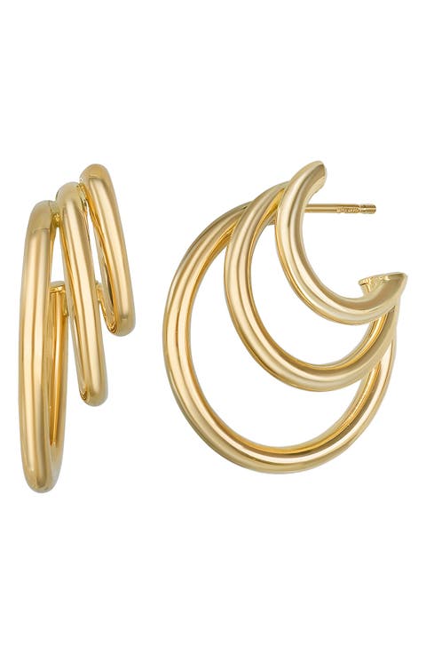 14K Gold Triple Hoop Earrings (Nordstrom Exclusive)