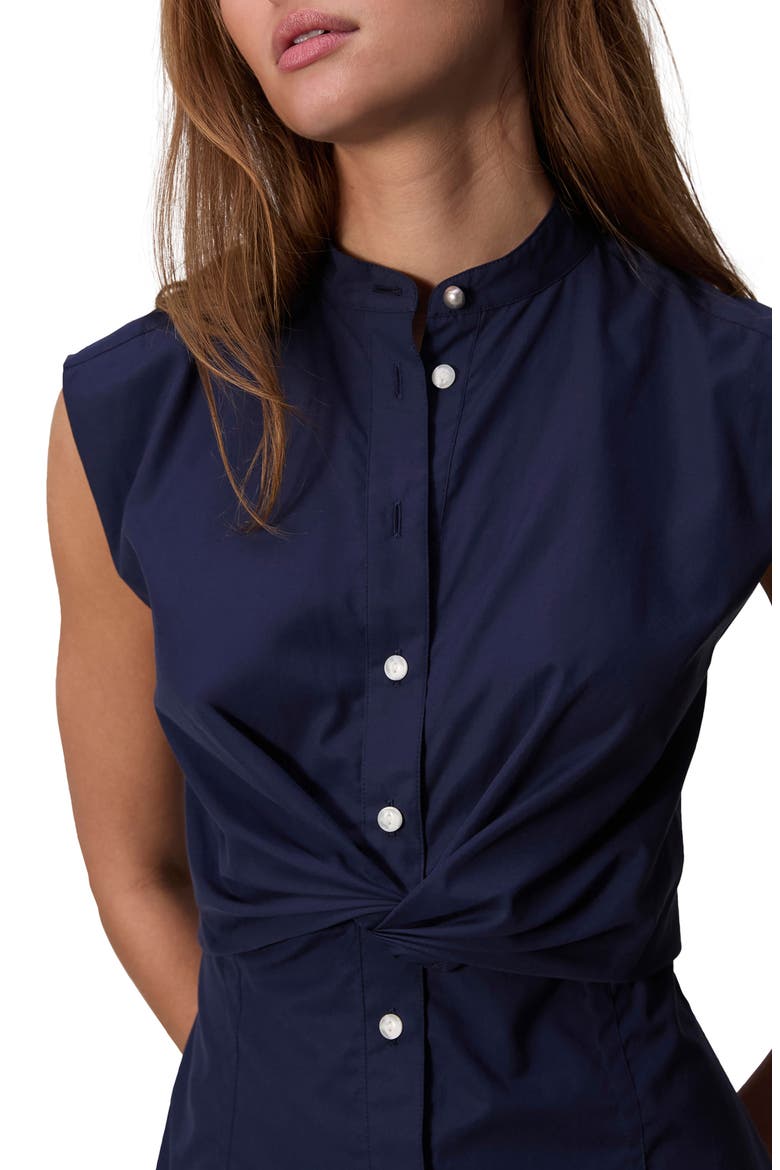 Louisa Sleeveless Poplin Shirtdress, Alternate, color, NAVY