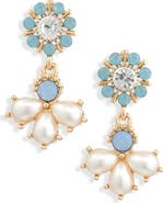 Cara Faux Pearl Flower Drop Earrings