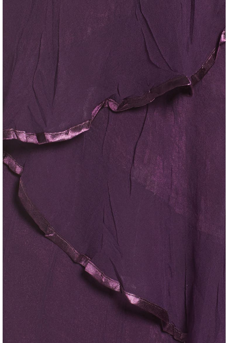 Embellished Tiered Chiffon A-Line Dress, Alternate, color, AUBERGINE