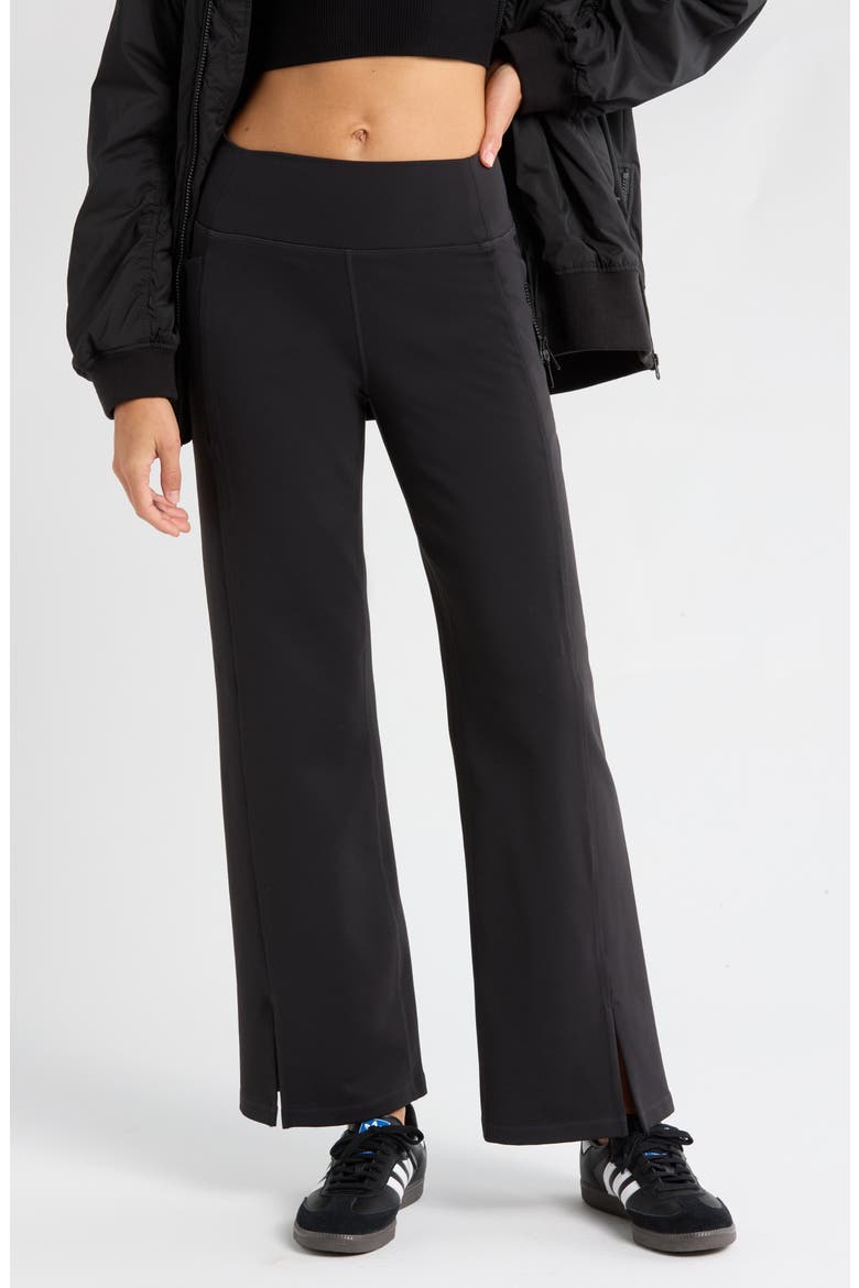 Zelfit High Waist Wide Leg Pocket Pants, Main, color, BLACK