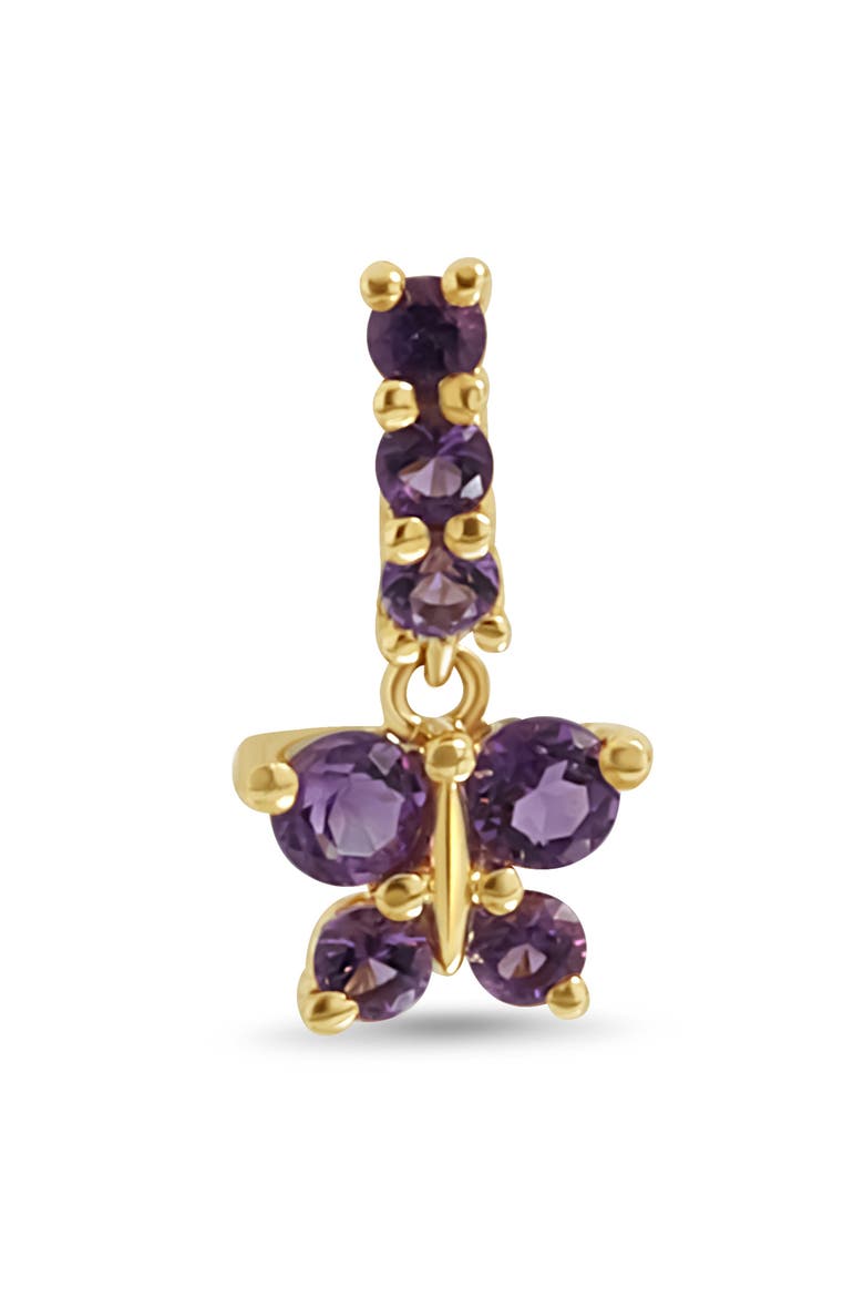 BLC 14K Gold Amethyst Butterfly Stud Earrings, Alternate, color, 14KY