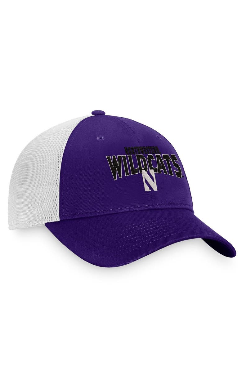 TOP OF THE WORLD Men's Top of the World Purple/White Northwestern Wildcats Breakout Trucker Snapback Hat, Alternate, color, Purple