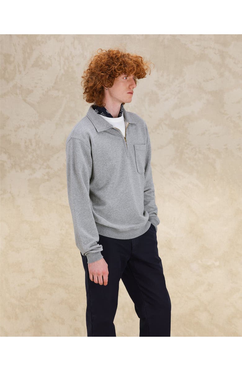 Fortela Cotton Zip-Up Sweatshirt, Alternate, color, Grey