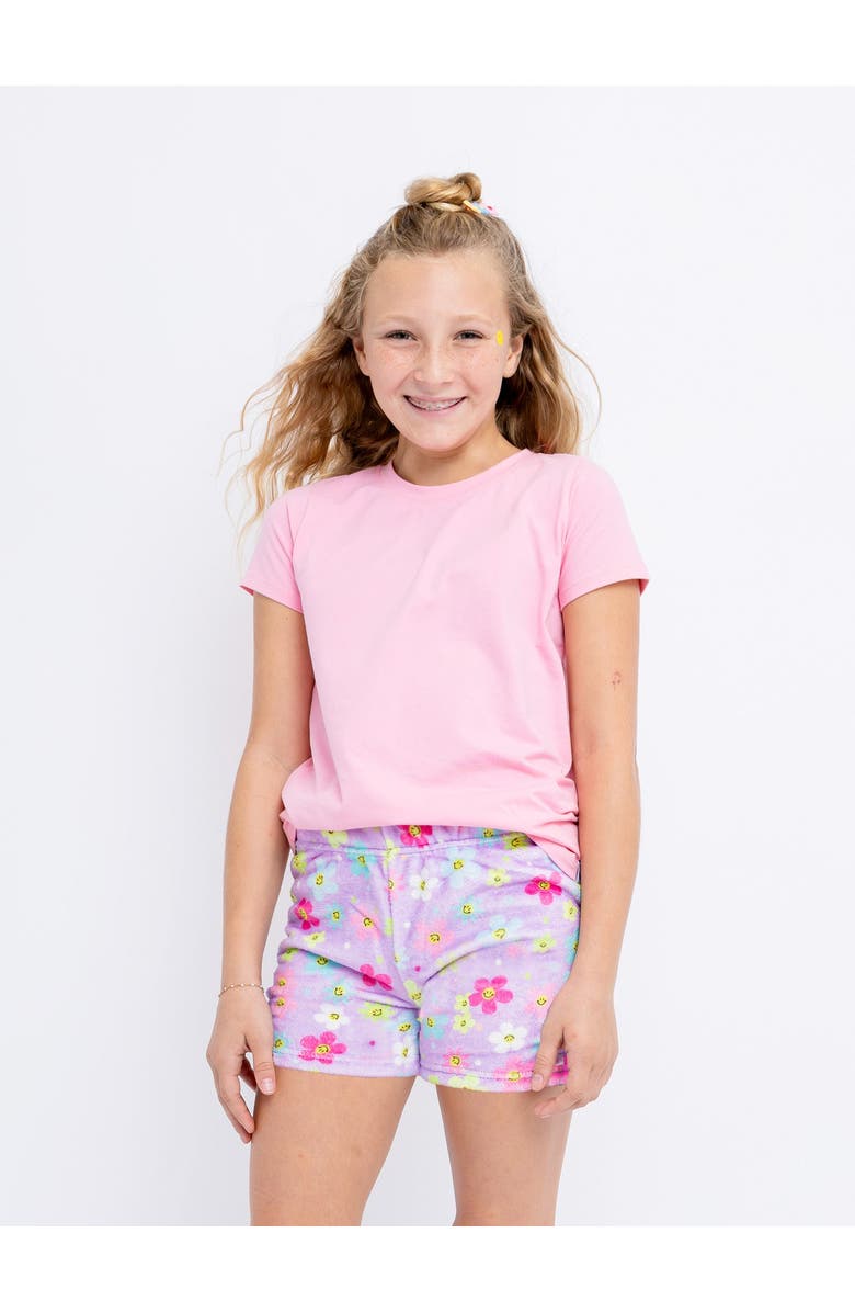 Preppy Goose Daisy Smiles Plush Lounge Short, Main, color, Lavender