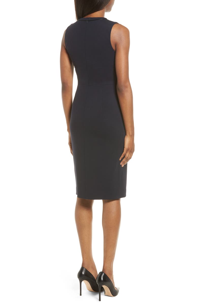 Classiques Entier<sup>®</sup> Leather Trim Italian Ponte Knit Dress, Alternate, color,