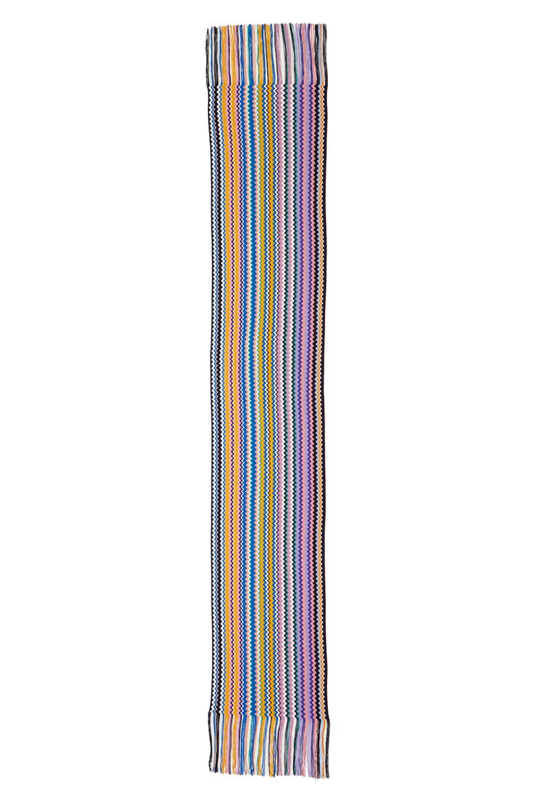 Zigzag Wool Blend Scarf, Alternate, color, MULTI PURPLE