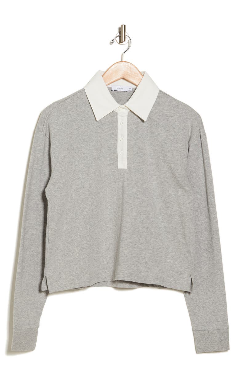 Onia Cropped Rugby Cotton Polo, Alternate, color,