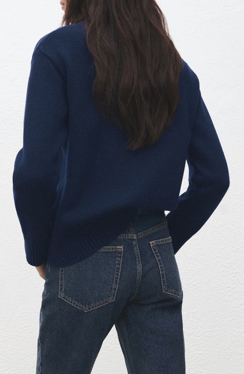 MANGO Wool Blend Sweater, Alternate, color, Navy