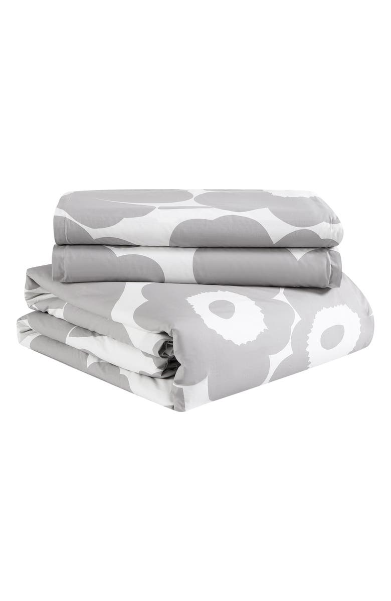 Marimekko Unikko Duvet Cover & Sham Set, Main, color, Grey