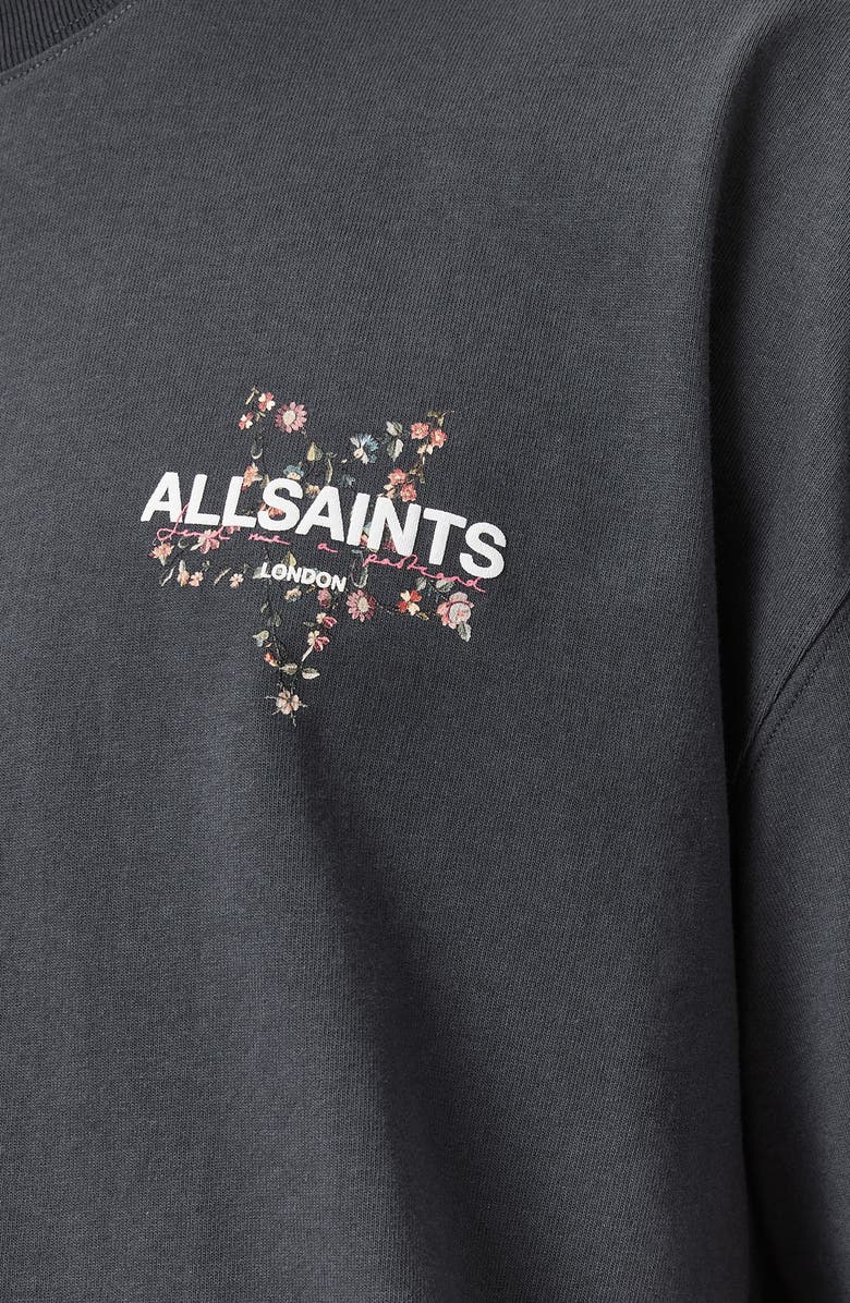AllSaints Dreamer Graphic Cotton Crewneck T-Shirt, Alternate, color, Washed Black