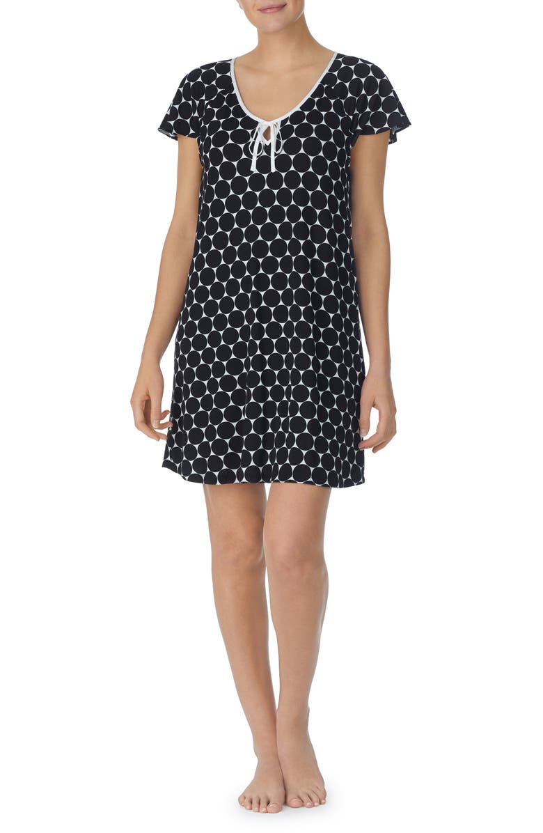 Kate Spade New York short sleeve sleep shirt, Main, color, 
