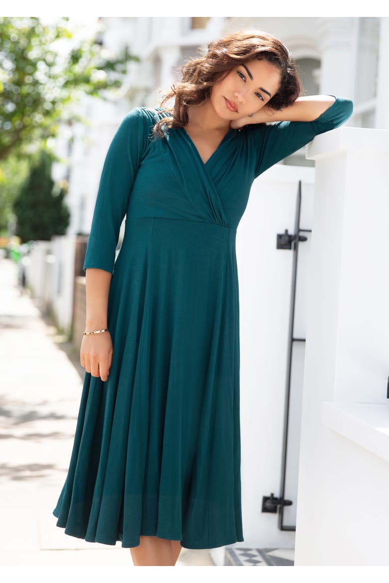Petite Annie Dress, Alternate, color, Pine Green