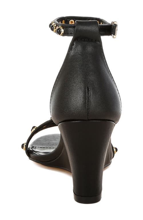Rag & Co Nidara Wedge Sandal In Black