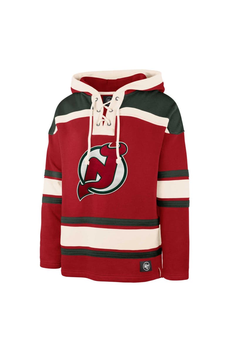'47 Men's '47 Martin Brodeur Red New Jersey Devils Retired Player Name & Number Lacer Pullover Hoodie, Alternate, color, Red