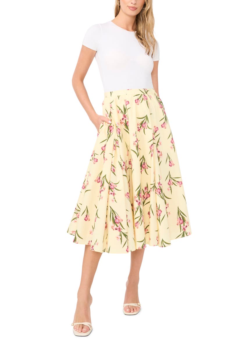 Midi Circle Skirt, Alternate, color, LIGHT YELLOW