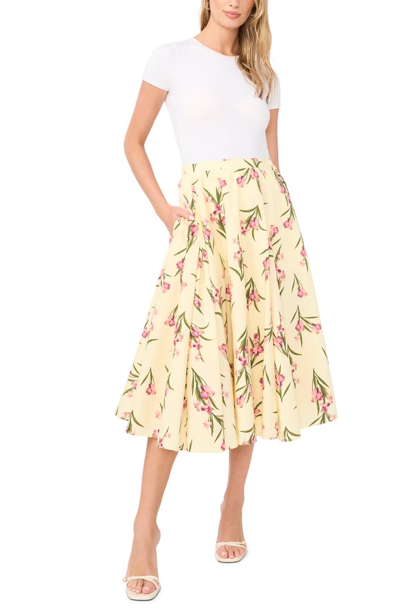 Ted Baker Midi Circle Skirt, Alternate, color, Light Yellow