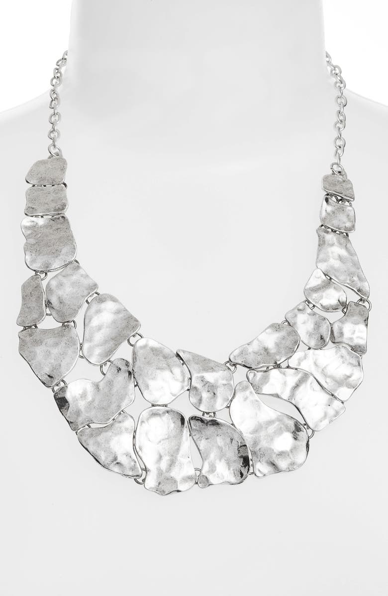 Karine Sultan Alice Statement Necklace, Alternate, color, Silver