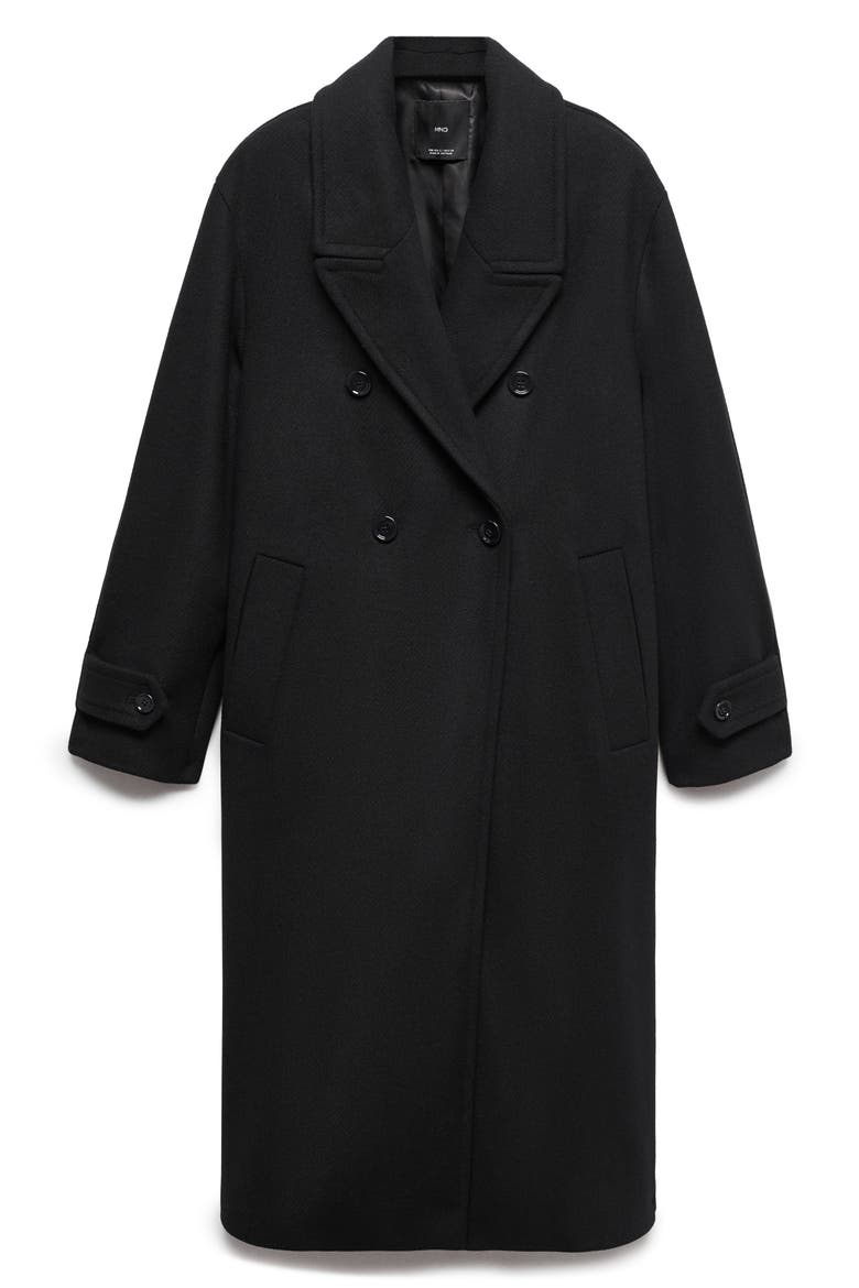 Oversize Wool Blend Coat, Alternate, color, BLACK