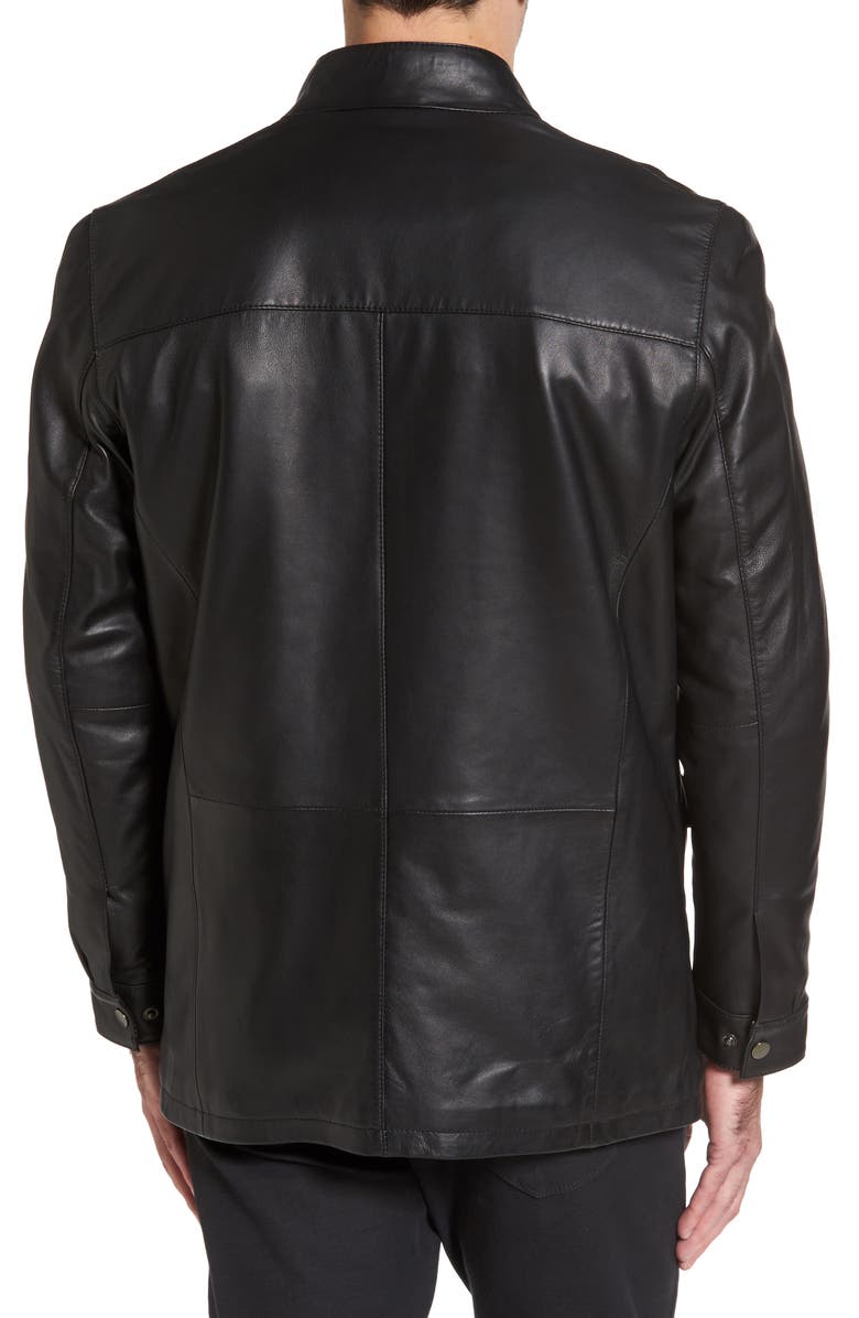 Missani Le Collezioni Field Leather Jacket, Alternate, color, Black