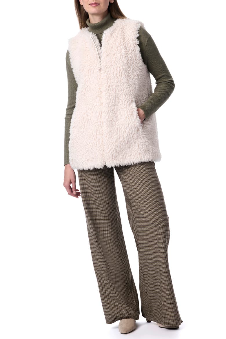 Faux Shearling Vest, Alternate, color, WHITE