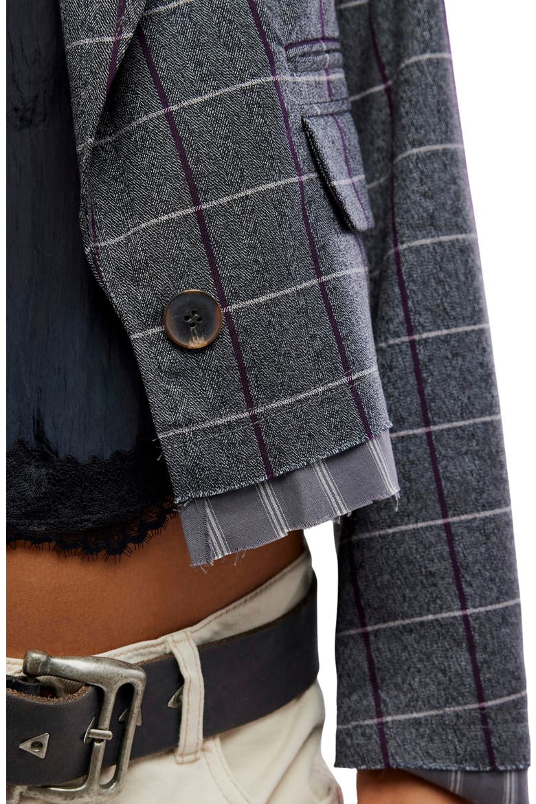 Academia Cropped Blazer, Alternate, color, CHARCOAL COMBO
