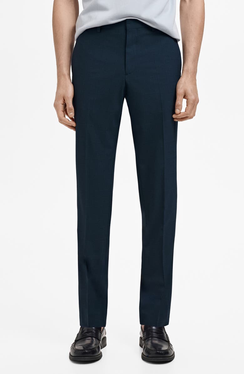 MANGO Super Slim Fit Stretch Suit Pants, Main, color, Indigo Blue