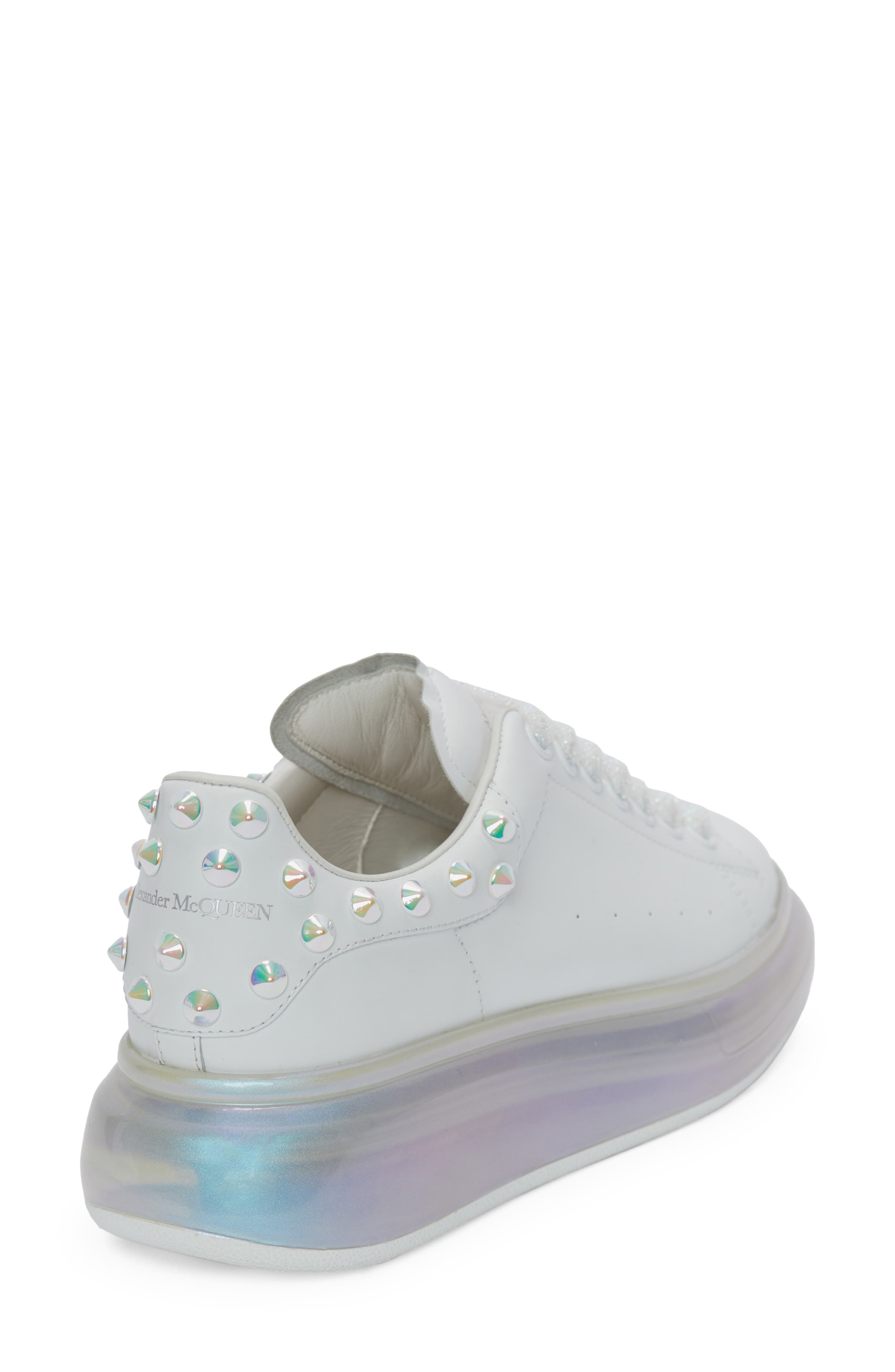 McQueen Alexander McQueen Iridescent Oversize Bubble Sole Platform Sneaker, Alternate, color, White/ Pearl