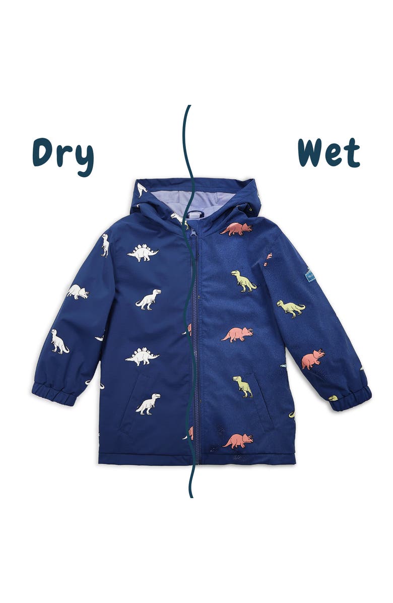 Holly and Beau Color Changing Hooded Raincoat, Alternate, color, Blue