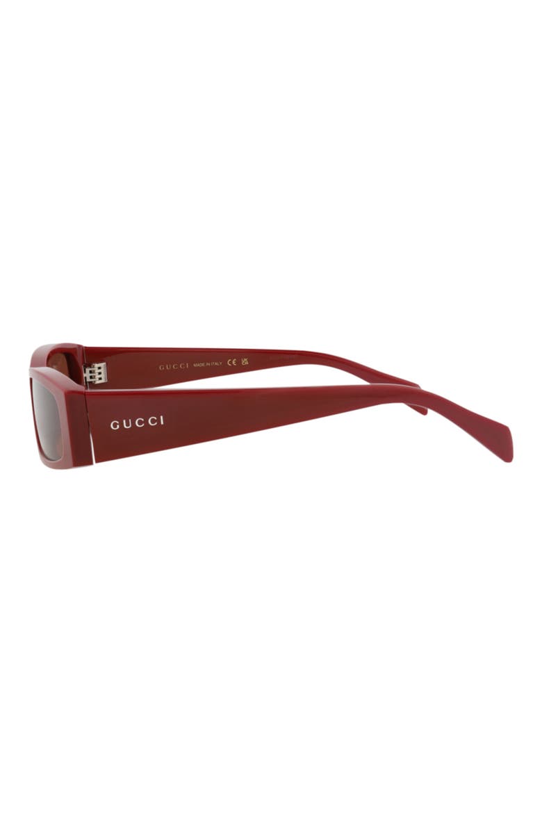 57mm Square Sunglasses, Alternate, color, BURGUNDY BURGUNDY BROWN