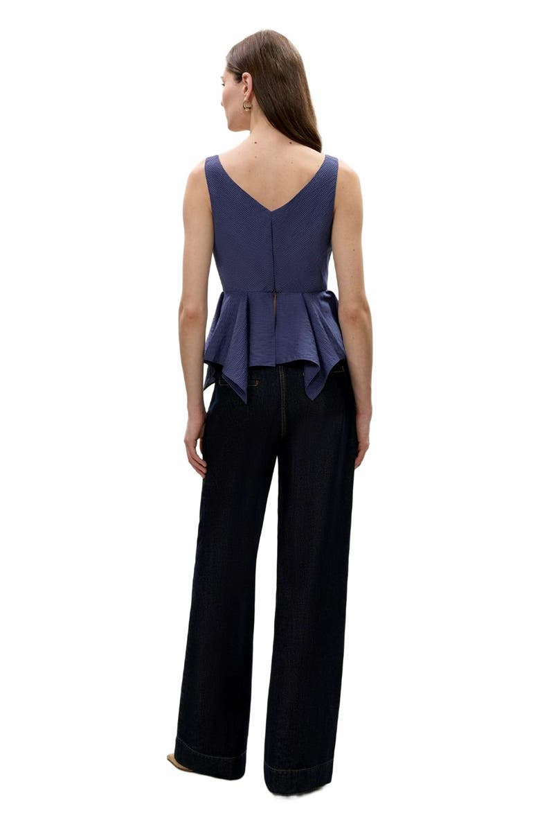 Rebecca Taylor Allegra Stripe Top, Alternate, color, Navy