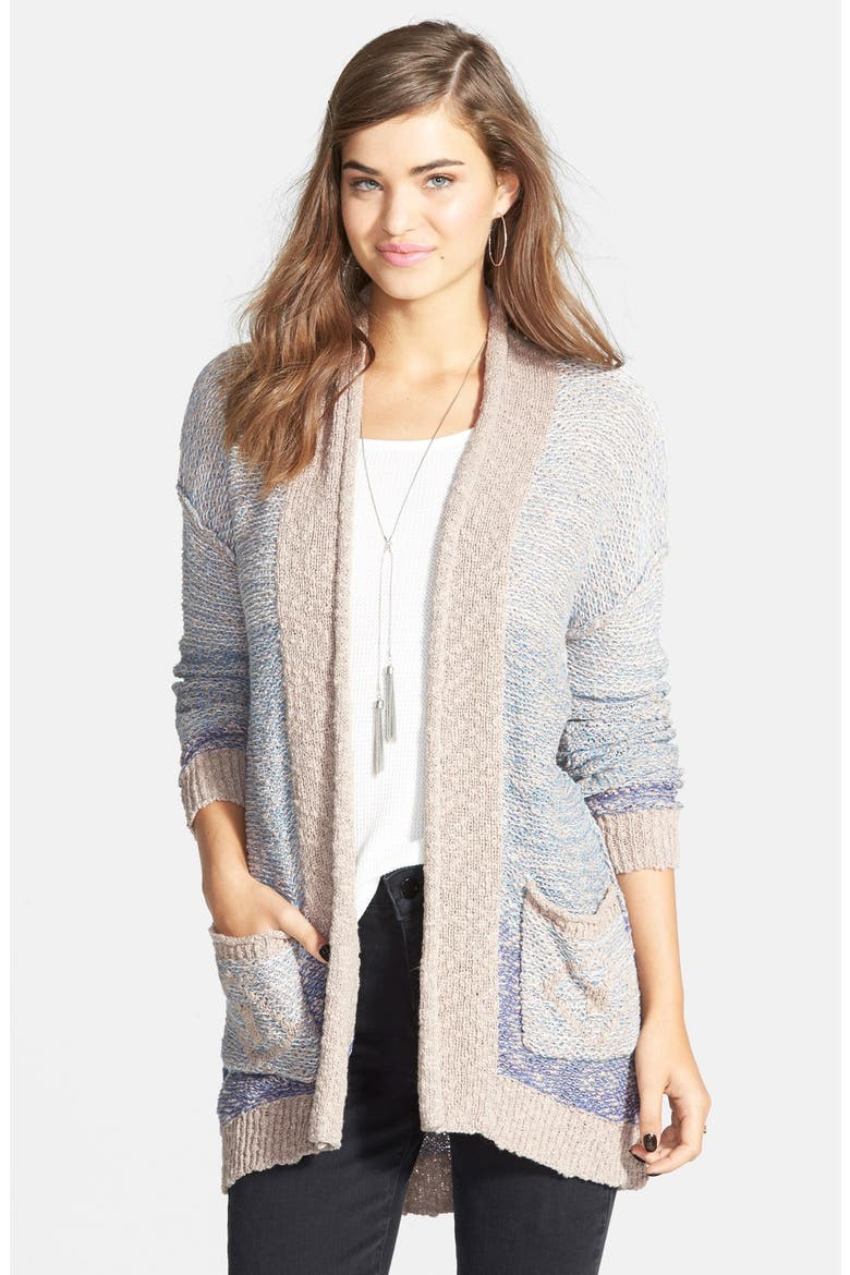 Ombré Fair Isle Cardigan, Alternate, color, BLUE STONE OMBRE FAIRISLE