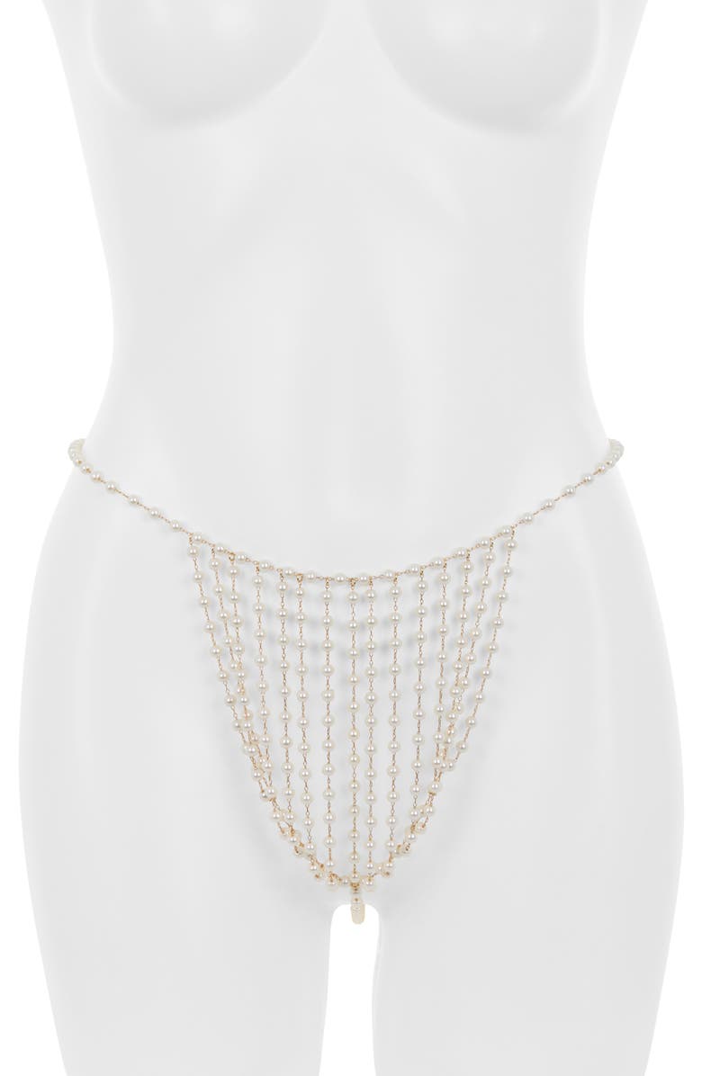 Bluebella Imitation Pearl Thong, Main, color, Pearl Collection