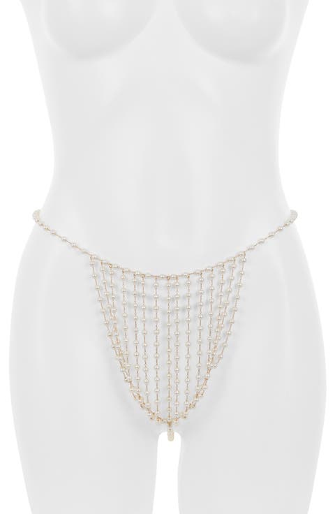 Imitation Pearl Thong