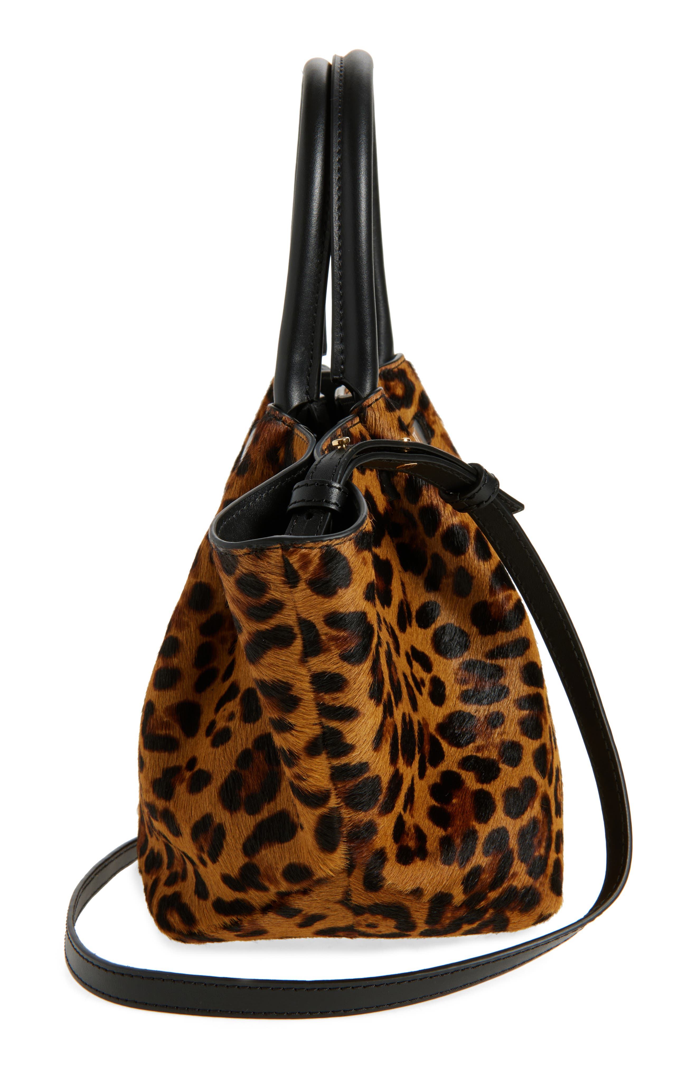 DeMellier Midi New York Leopard Print Calf Hair Tote, Alternate, color, 