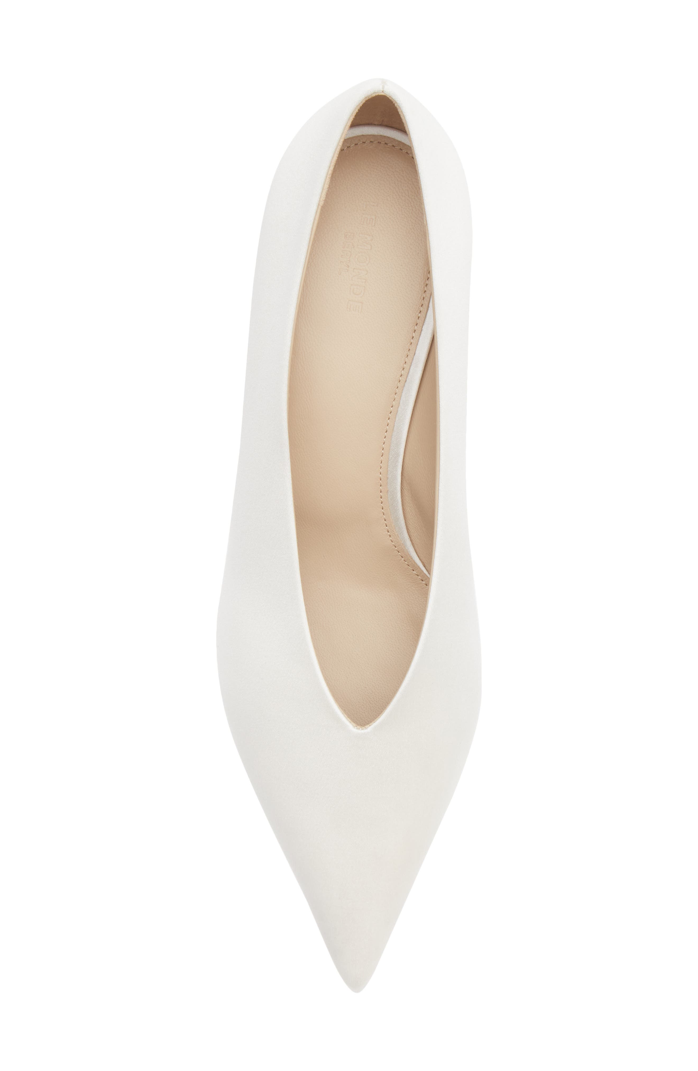 Babouche Kitten Heel Pointed Toe Pump, Alternate, color, IVORY
