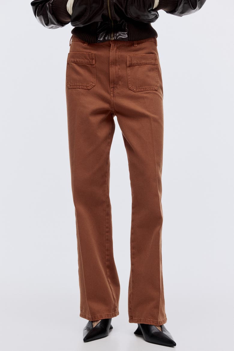 Straight High Jeans, Alternate, color, Terracotta