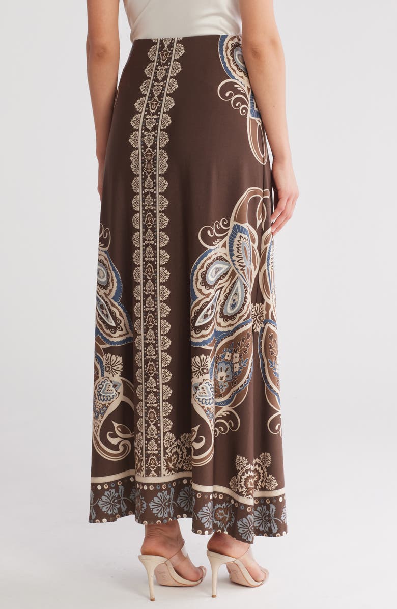 Vince Camuto Ornate Peacock Print A-Line Maxi Skirt, Alternate, color,