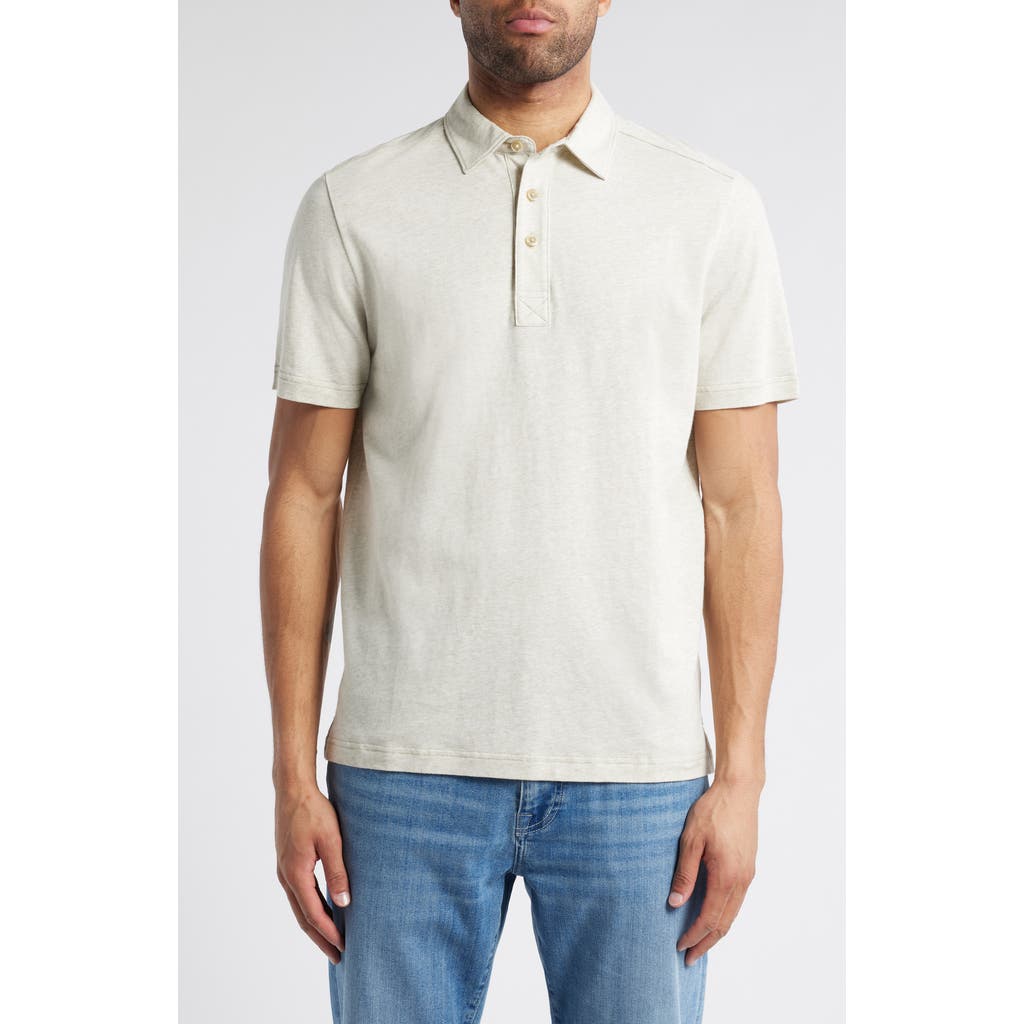 Tommy Bahama Laurito Beach Cotton & Linen Polo In Khaki Heather