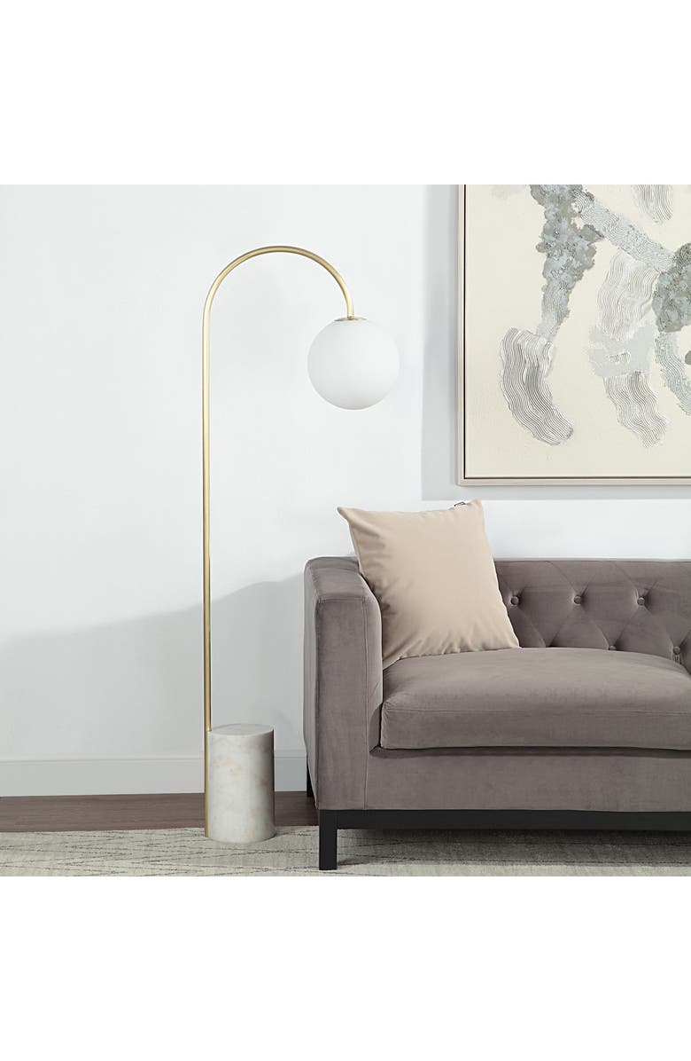 Renwil Merlot Satin Brass Floor Lamp, Alternate, color, 