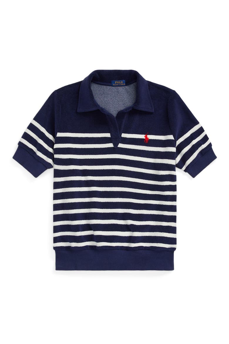 Stripe Terry Polo, Alternate, color, NEWPORT NAVY/ DECK WASH WHITE