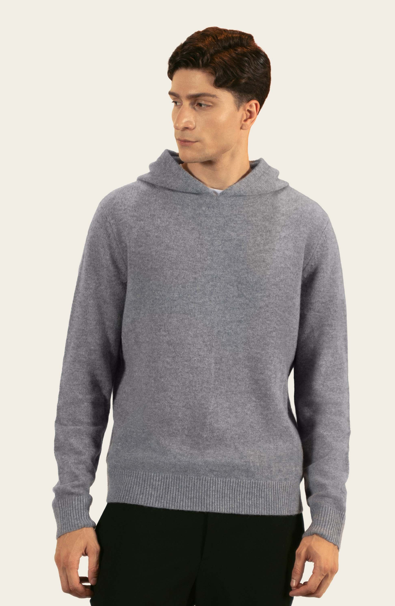 Italic Jasper Cashmere Hoodie, Alternate, color, Heather Gray
