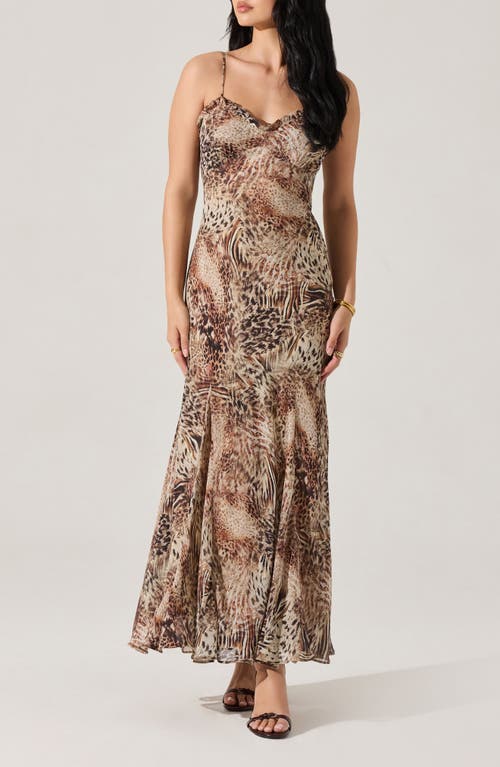 Astr The Label Maeryn Sweetheart Neck Dress In Brown