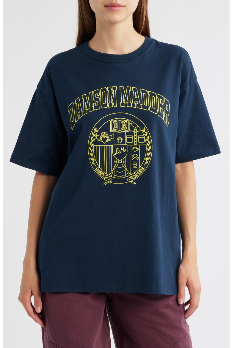 Collegiate Oversize Graphic T-Shirt, Main, color, NAVY