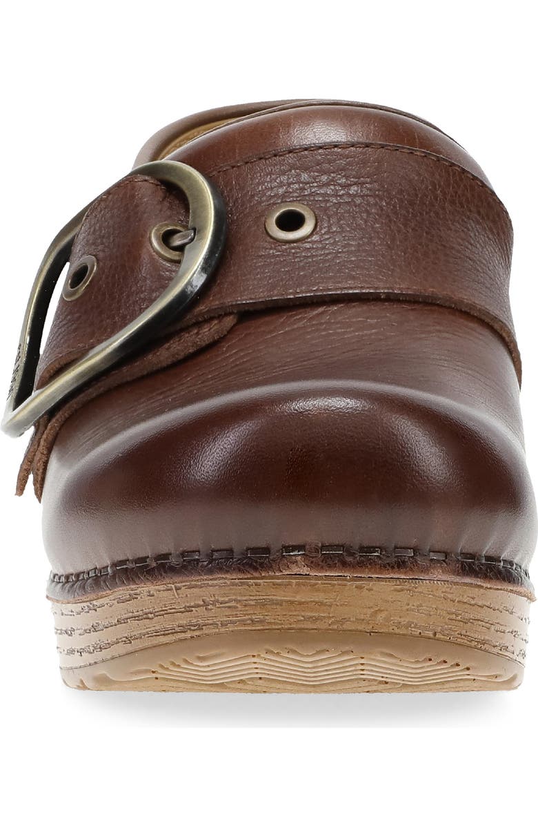 Dansko Pearson Buckle Strap Clog, Alternate, color, Brown Waxy Milled