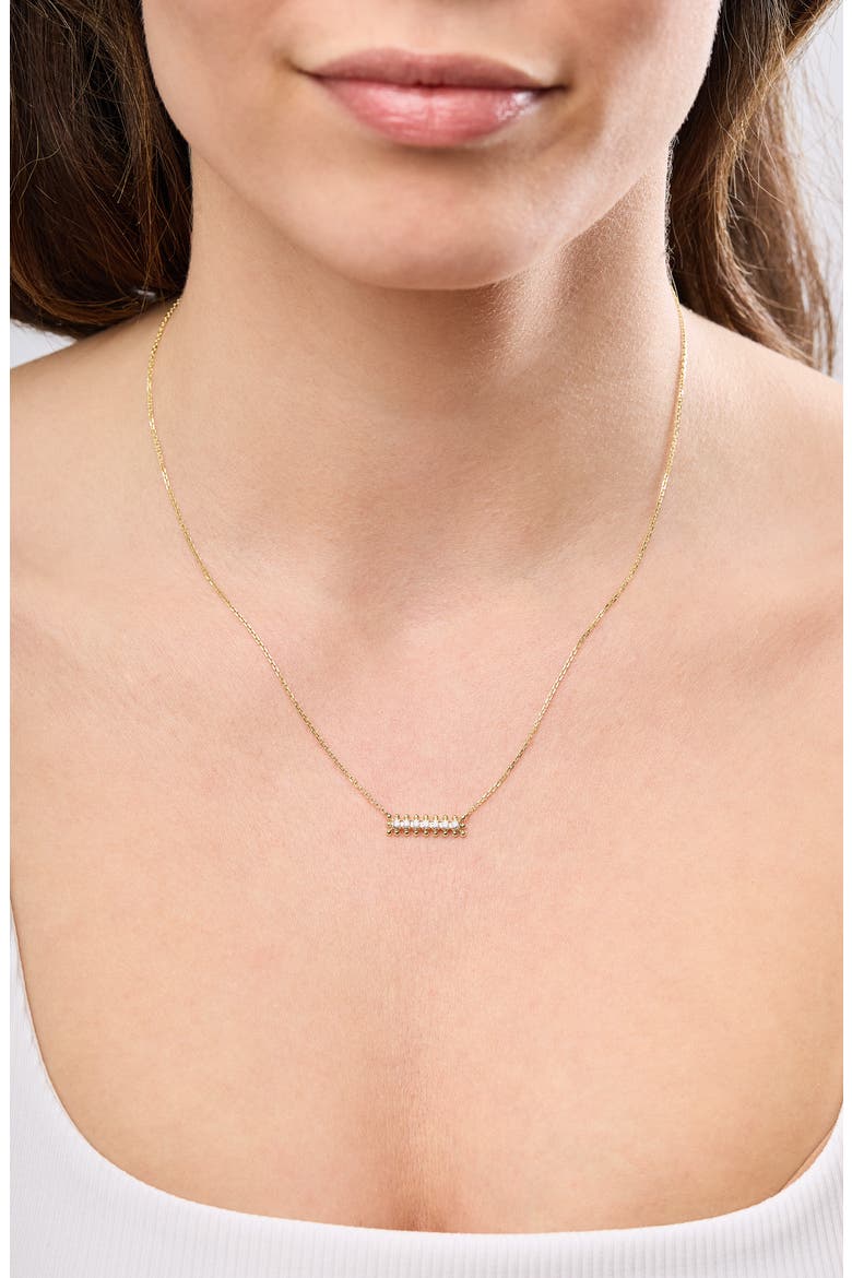Florentine Diamond Bar Pendant Necklace, Alternate, color, 18K YELLOW GOLD