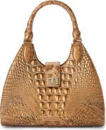 Brahmin Adrian Croc Embossed Leather Shoulder Bag