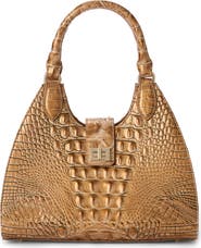 Brahmin Adrian Croc Embossed Leather Shoulder Bag