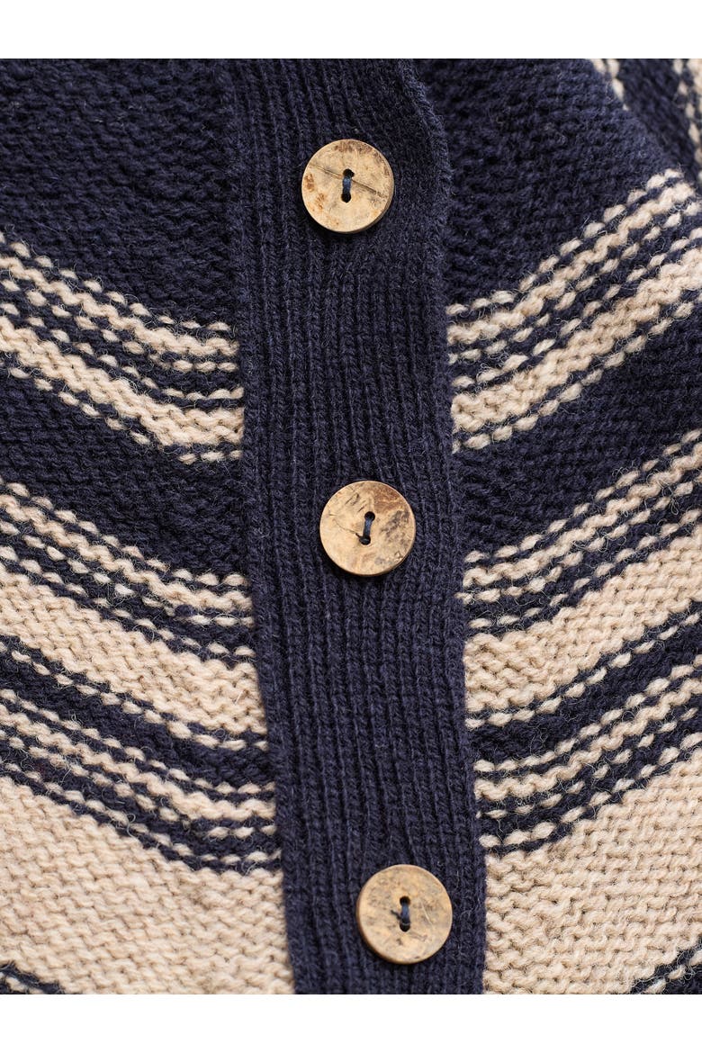 Pure Wool Stripe Button Neck Sweater, Alternate, color, DARK NAVY / OATMEAL