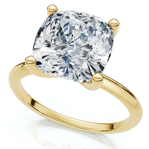 Bliss Diamond Certified 3ct Cushion Diamond Solitaire Engagement Ring 14k Gold Or Pt Lab Grown